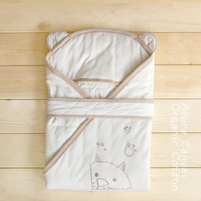 (Pre-order) Azure Canvas - Baby Swaddle (Brown Edge, 100% Organic Cotton)