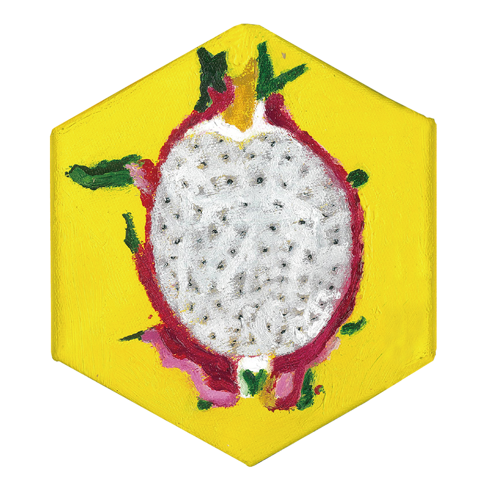 Dragon Fruit 1 Artist: Chan King Shing  Year: 2019  Medium: Acrylic  Size:17cm (W) x 19.5cm (H)