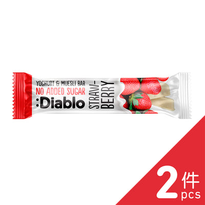 Diablo - No Added Sugar Yoghurt Coated Strawberry Muesli Bar 30gX2