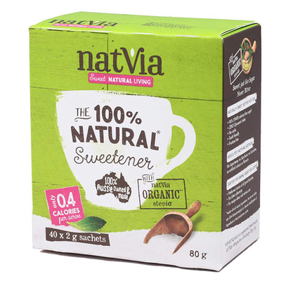 Natvia - Natural Stevia Sweetener (40 stick box) 80g